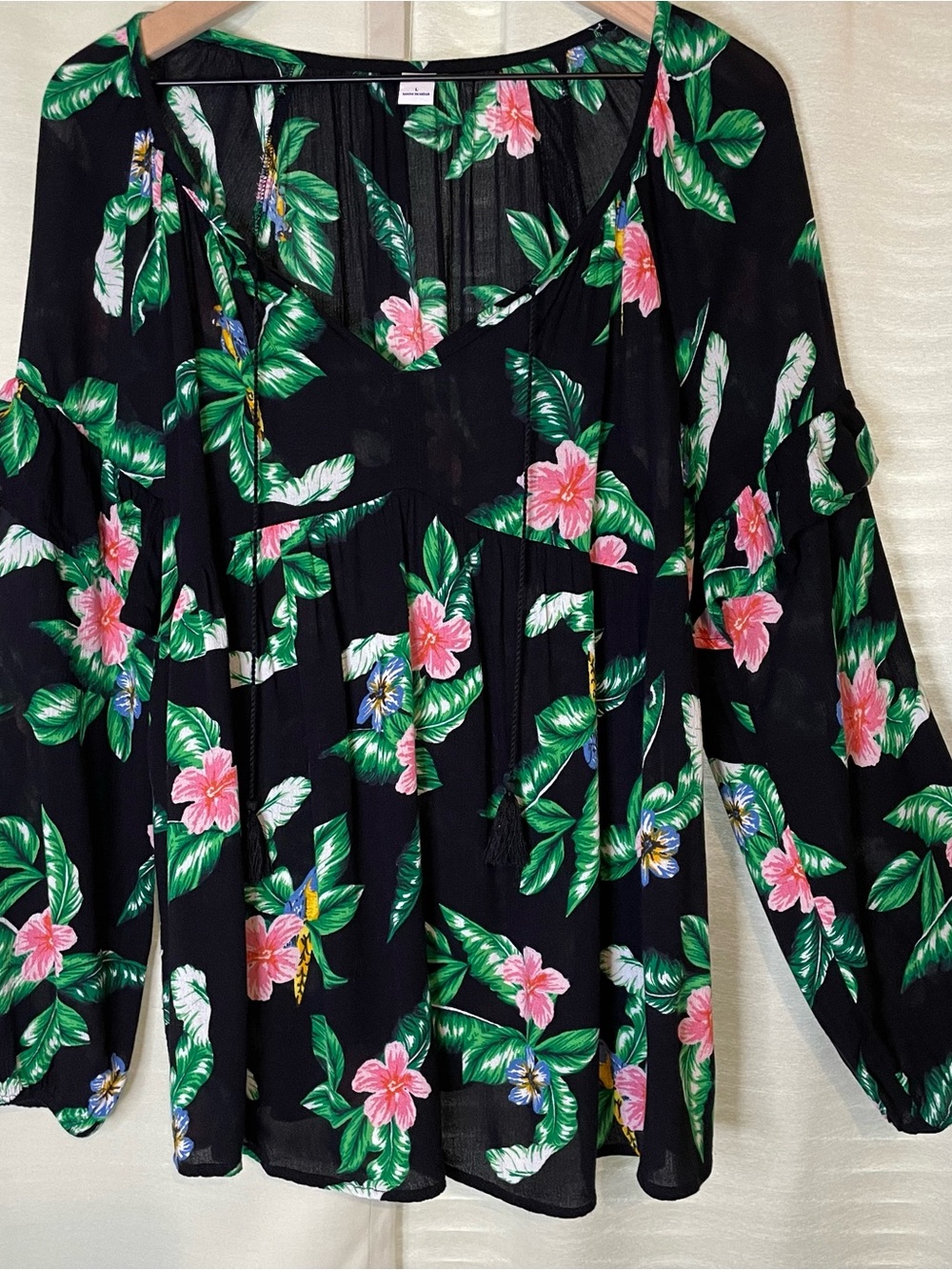 Old Navy Tropical Print Rayon Shirt